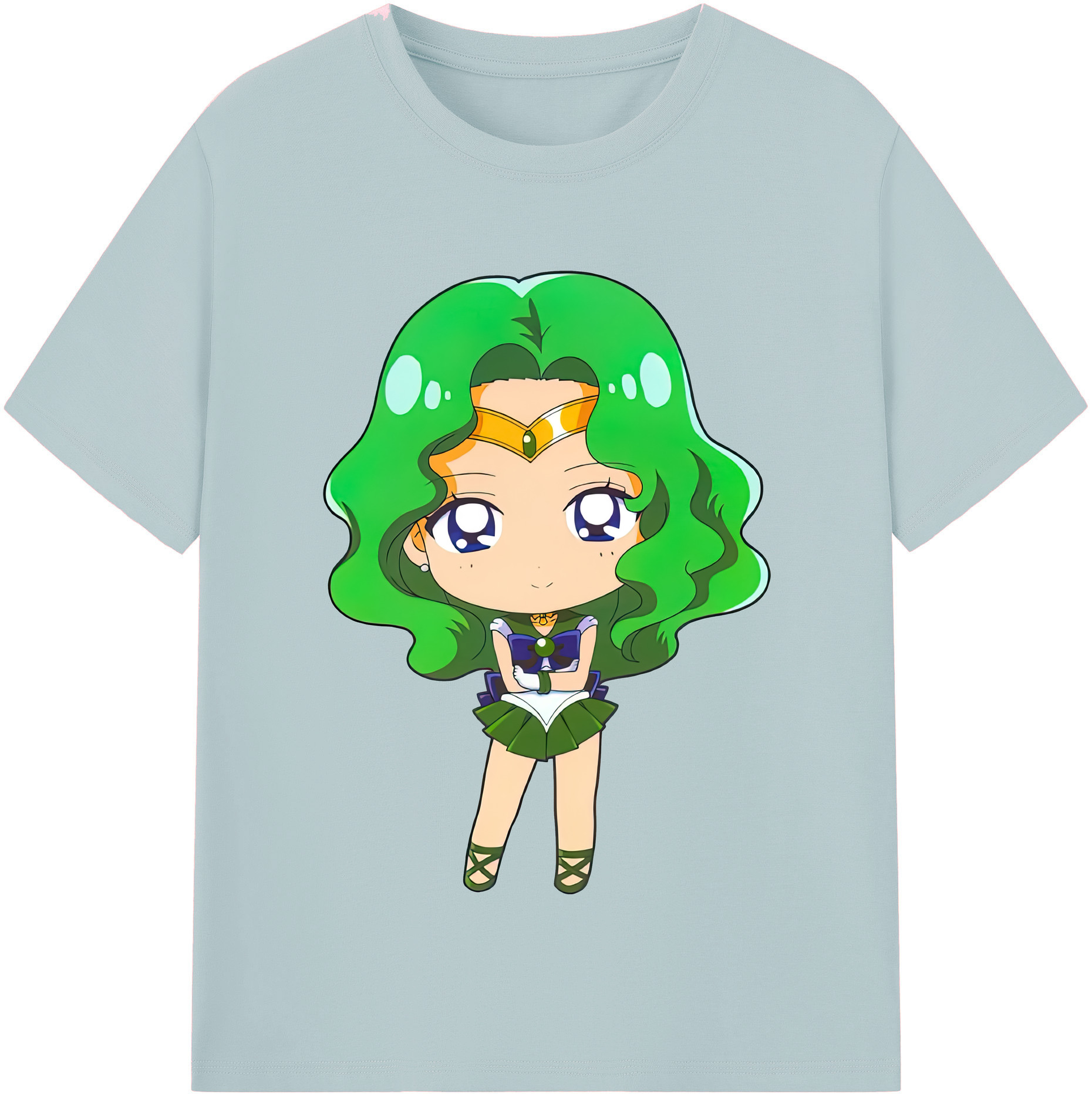 （画像用） 美少女戦士セーラームーン 海王 みちる（かいおう みちる） Sailor Moon Kaiou Michiru 綿100％半袖Tシャツ（フロントプリント）